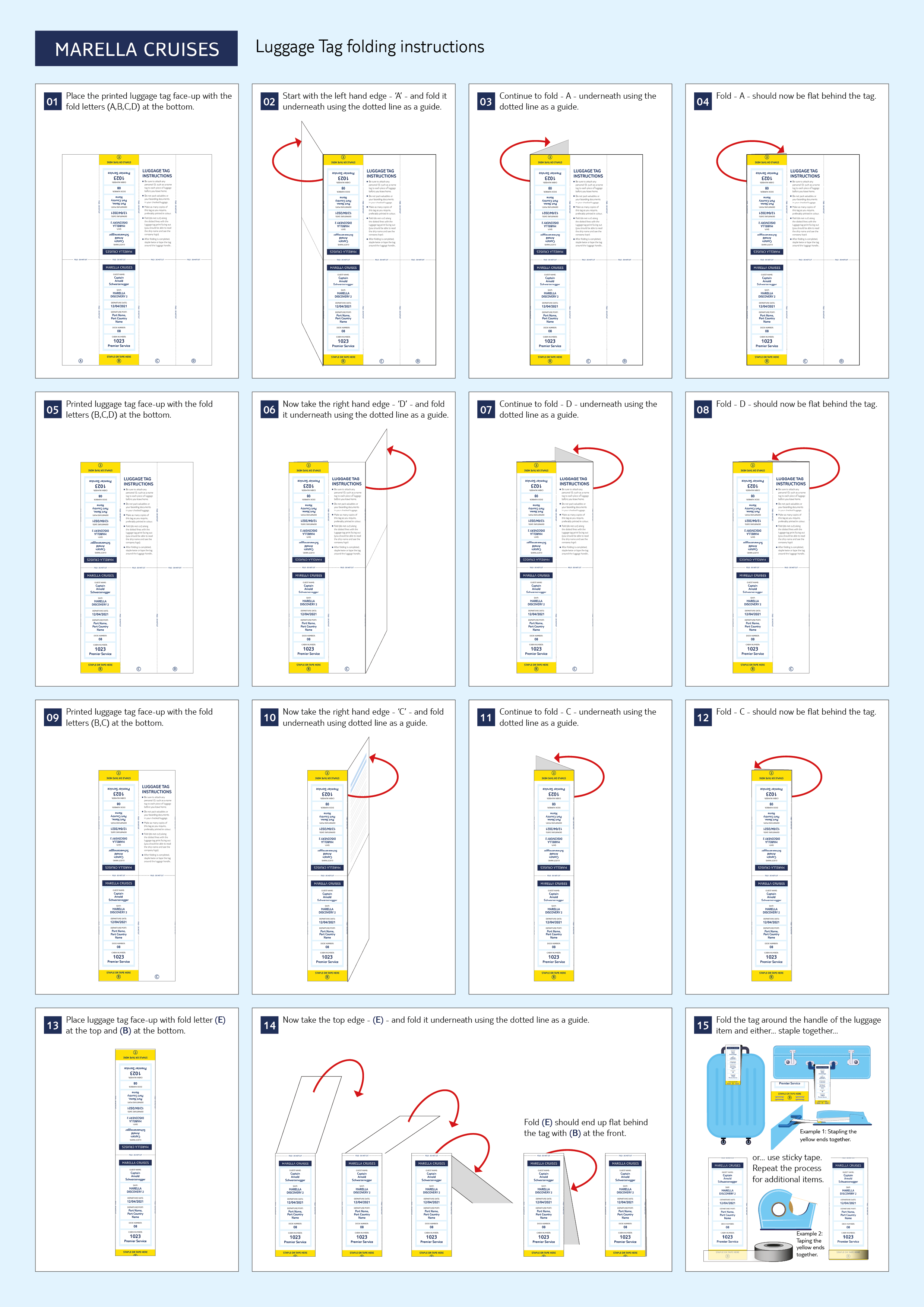 luggage tag folding instructions
